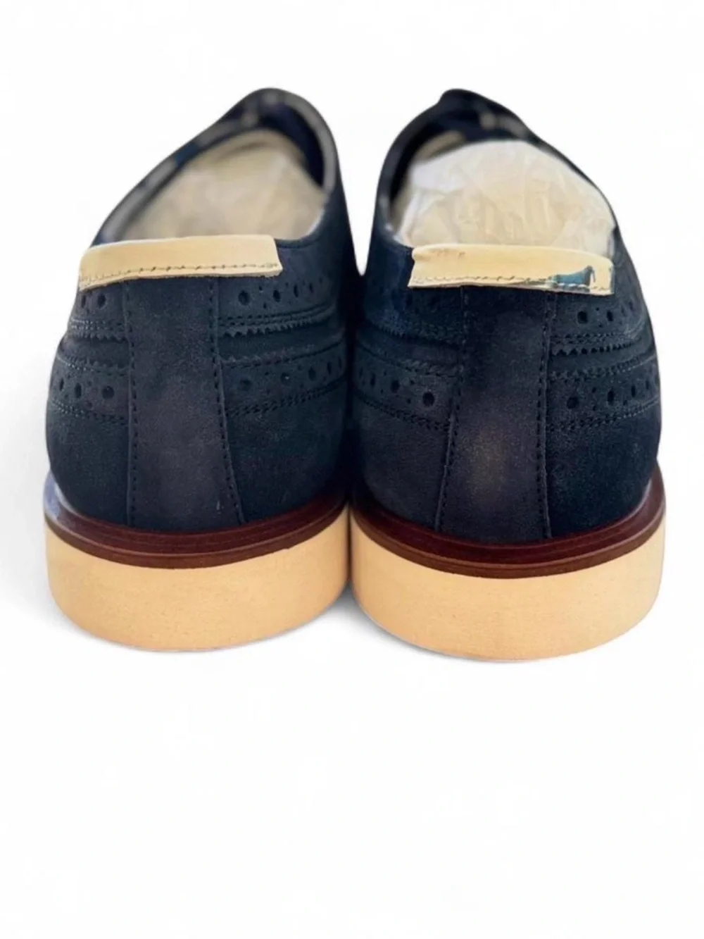 Paisley & Gray Telford Navy Suede Wingtip Oxfords Men's Dress Shoes Size 10.5